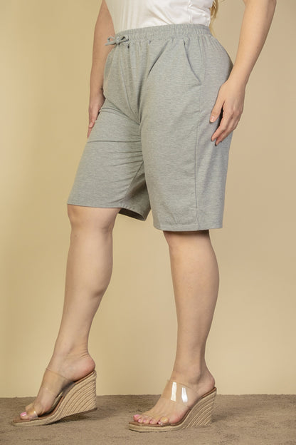 Plus Size French Terry Bermuda Shorts - Capella Apparel