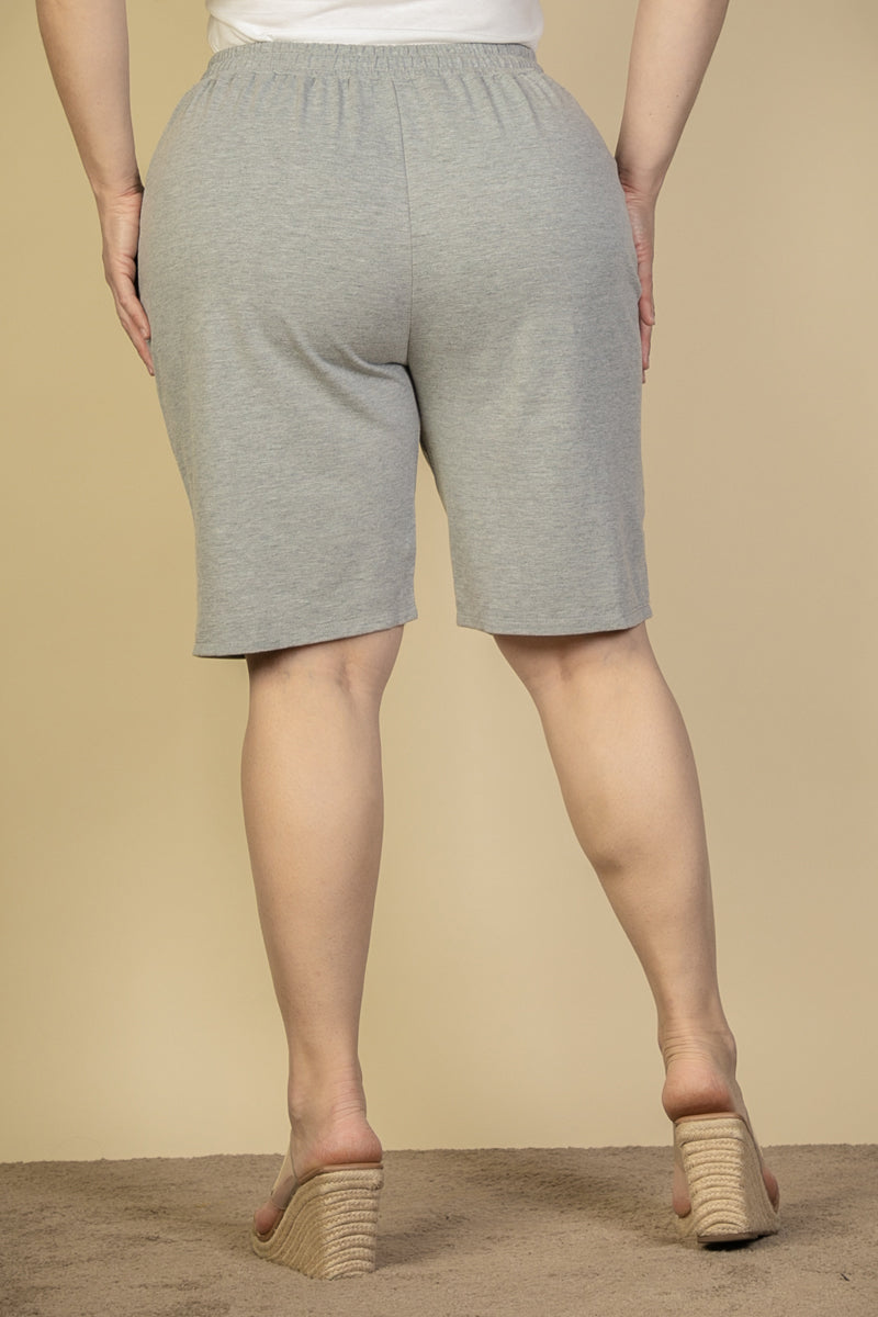 Plus Size French Terry Bermuda Shorts - Capella Apparel