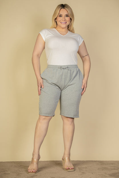 Plus Size French Terry Bermuda Shorts - Capella Apparel