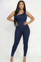 Solid Color One Shoulder Jumpsuit