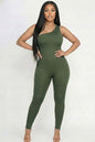 Solid Color One Shoulder Jumpsuit