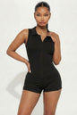 Ribbed Knit Sleeveless Button Front Romper (CAPELLA)