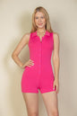 Ribbed Knit Sleeveless Button Front Romper (CAPELLA) - Capella Apparel