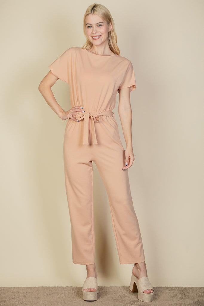 Tie Waist Relaxed Jumpsuit - Capella Apparel