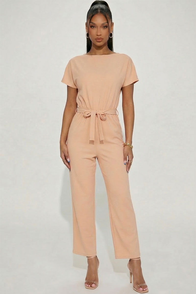 Tie Waist Relaxed Jumpsuit