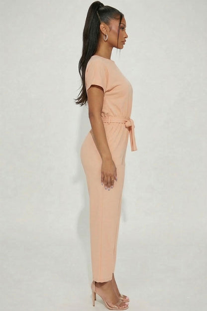 Tie Waist Relaxed Jumpsuit