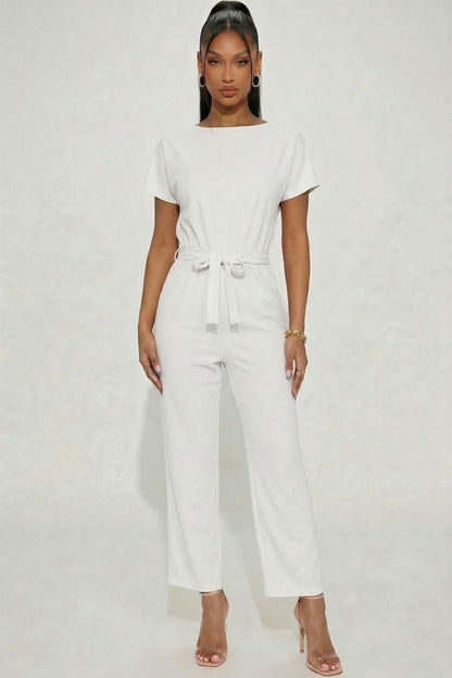 Tie Waist Relaxed Jumpsuit