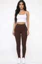 Solid High Waist Legging