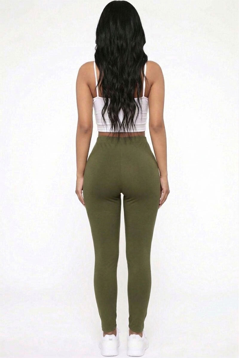 Solid High Waist Legging