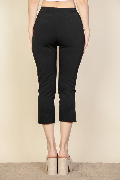 Slit Hem Cropped Pants - Capella Apparel