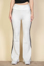 Contrast Side Stripe Flare Pants - Capella Apparel