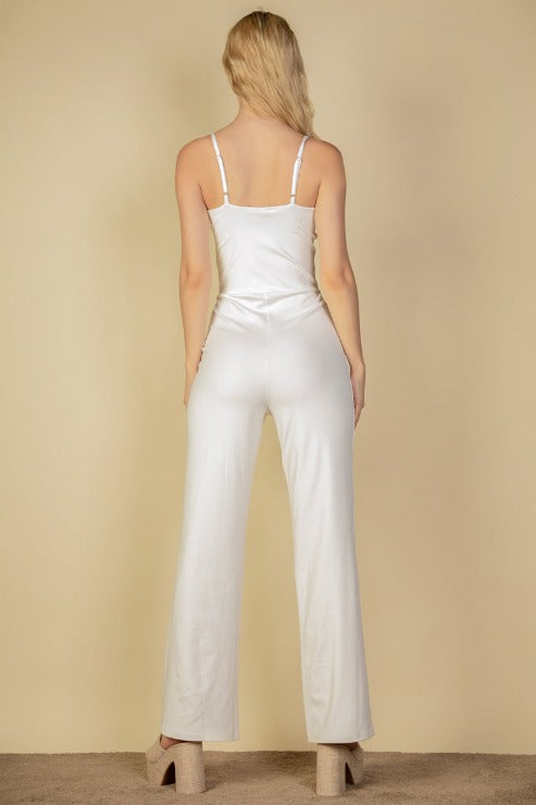 V-neck Camisole Jumpsuit - Capella Apparel