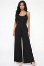 Button Front Wide Leg Jumpsuit