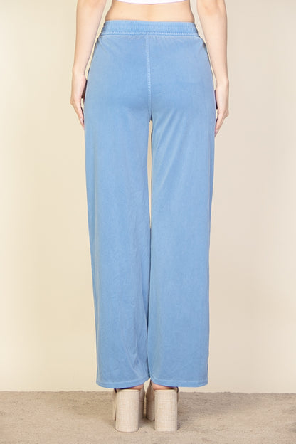 Knit Twill Drawstring Side Pocket Pants - Capella Apparel