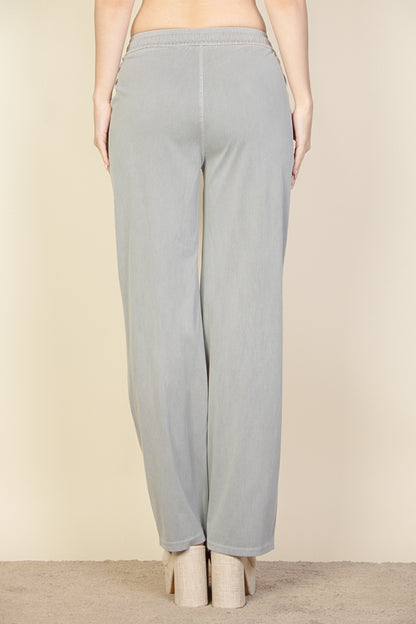 Knit Twill Drawstring Side Pocket Pants - Capella Apparel