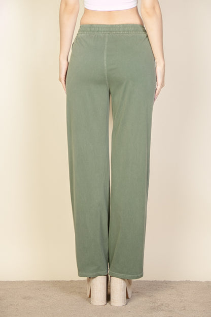 Knit Twill Drawstring Side Pocket Pants - Capella Apparel