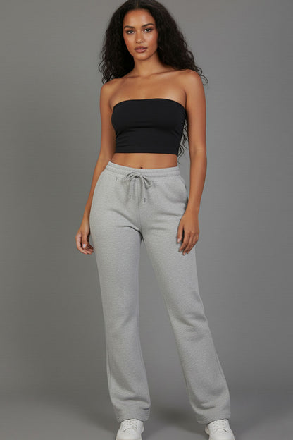 Drawstring Waist Slant Pocket Sweatpants