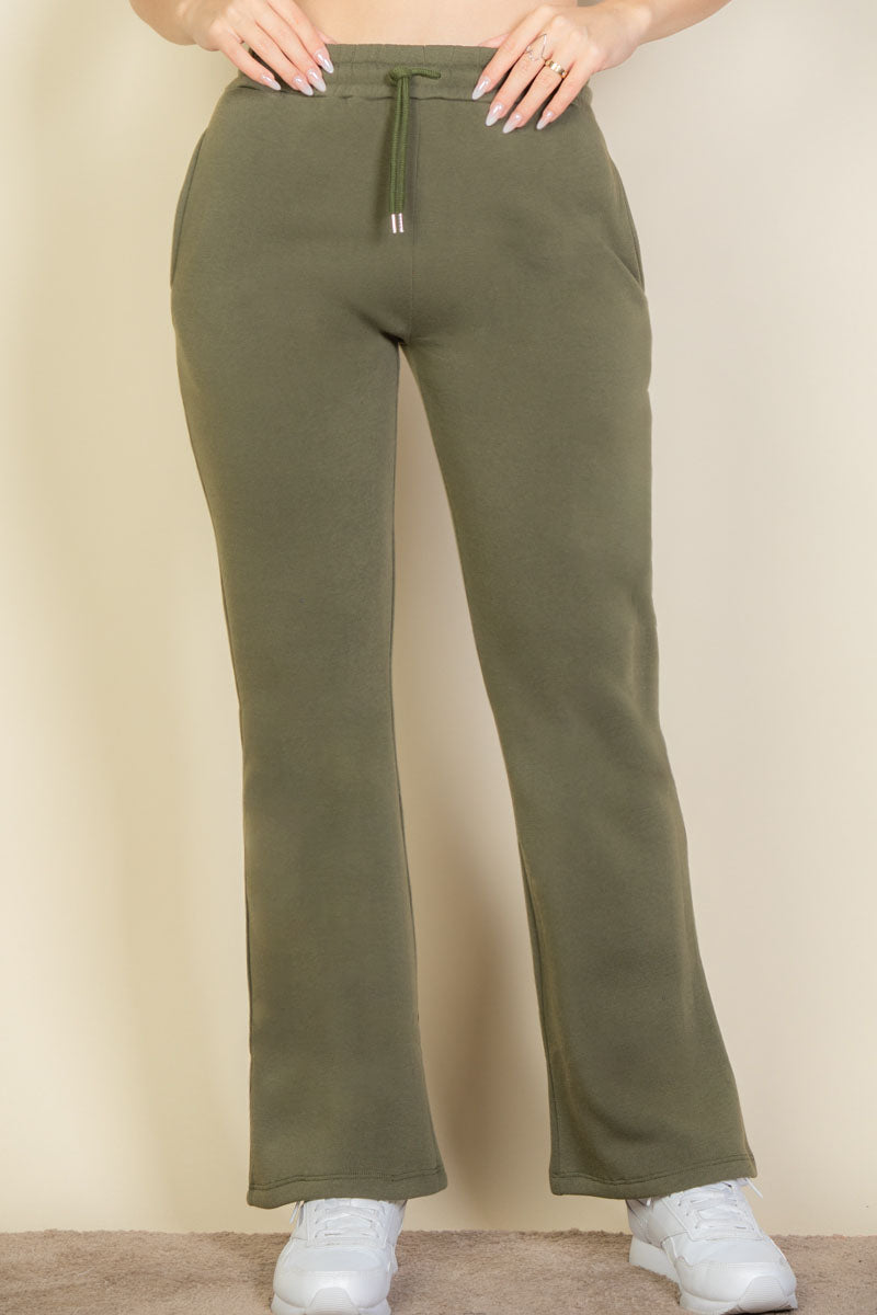 Drawstring Waist Slant Pocket Sweatpants - Capella Apparel