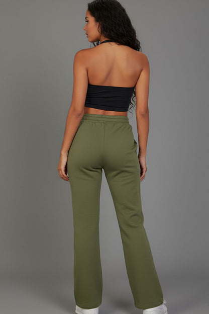 Drawstring Waist Slant Pocket Sweatpants