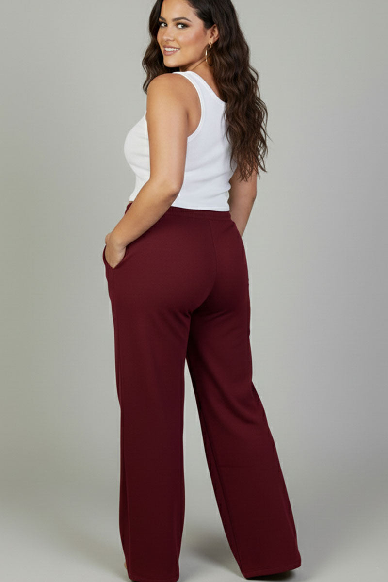 Plus Size Drawstring Waist Slant Pocket Sweatpants