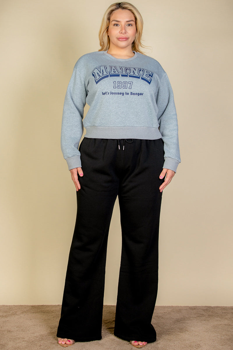 Plus Size Drawstring Waist Slant Pocket Sweatpants - Capella Apparel