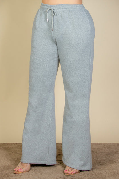 Plus Size Drawstring Waist Slant Pocket Sweatpants - Capella Apparel