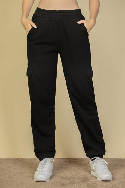 Side Pocket Drawstring Waist Sweatpants - Capella Apparel