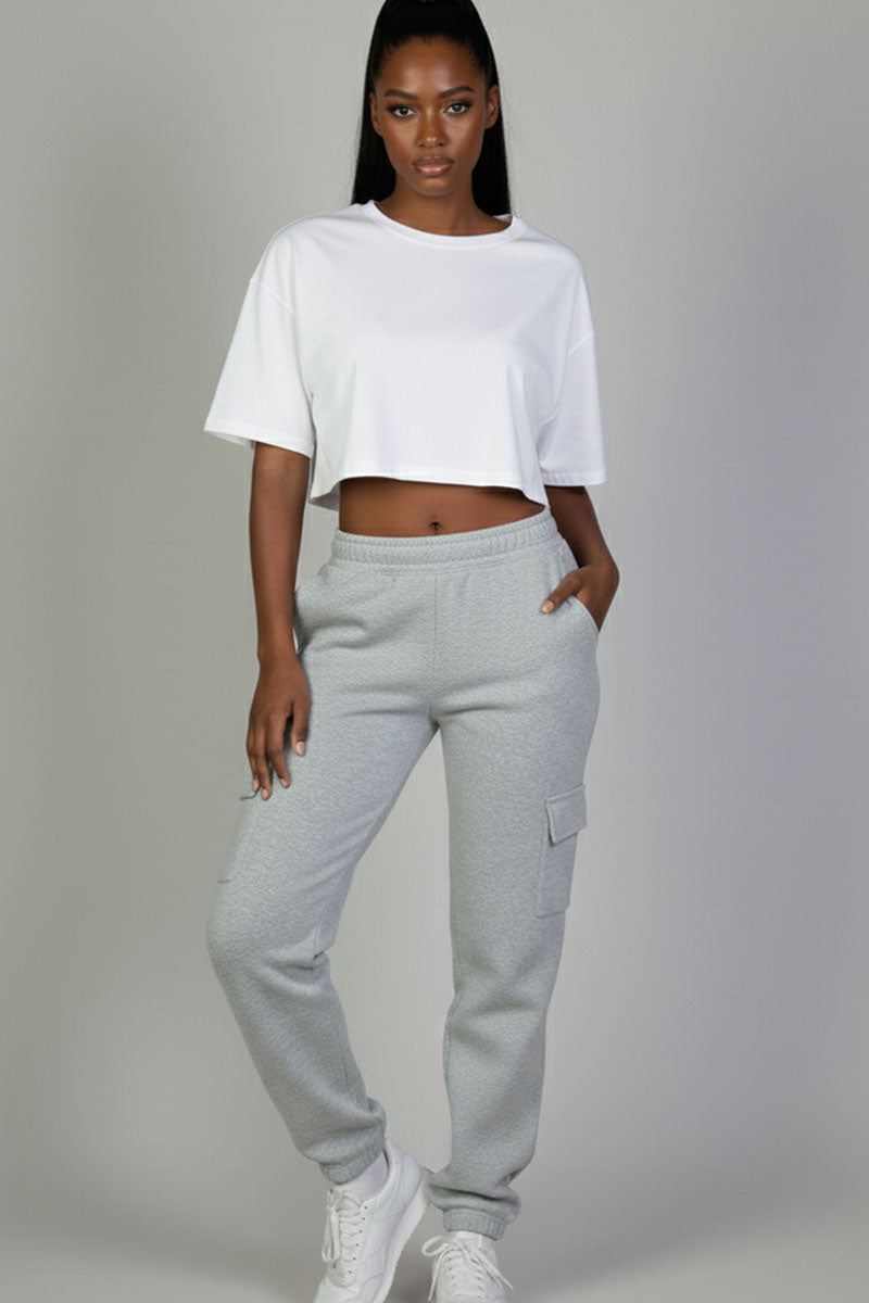 Side Pocket Drawstring Waist Sweatpants