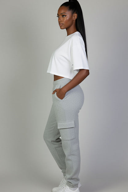 Side Pocket Drawstring Waist Sweatpants