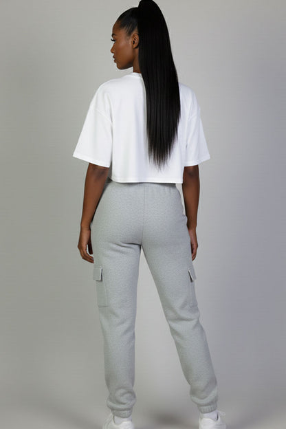 Side Pocket Drawstring Waist Sweatpants