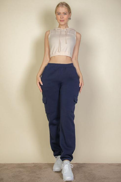 Side Pocket Drawstring Waist Sweatpants - Capella Apparel