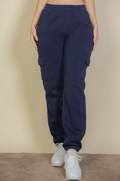 Side Pocket Drawstring Waist Sweatpants - Capella Apparel