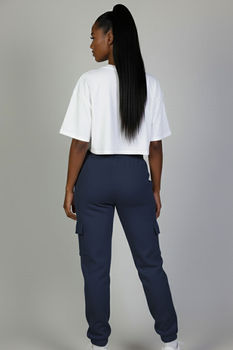 Side Pocket Drawstring Waist Sweatpants
