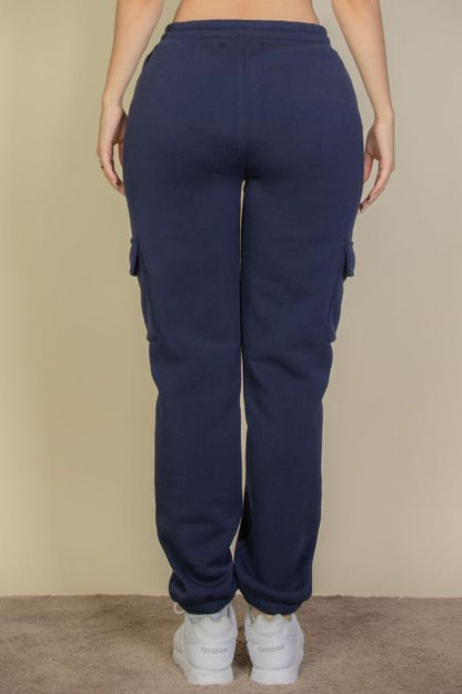 Side Pocket Drawstring Waist Sweatpants - Capella Apparel