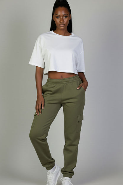 Side Pocket Drawstring Waist Sweatpants
