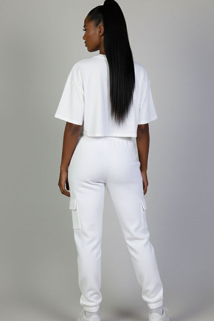 Side Pocket Drawstring Waist Sweatpants