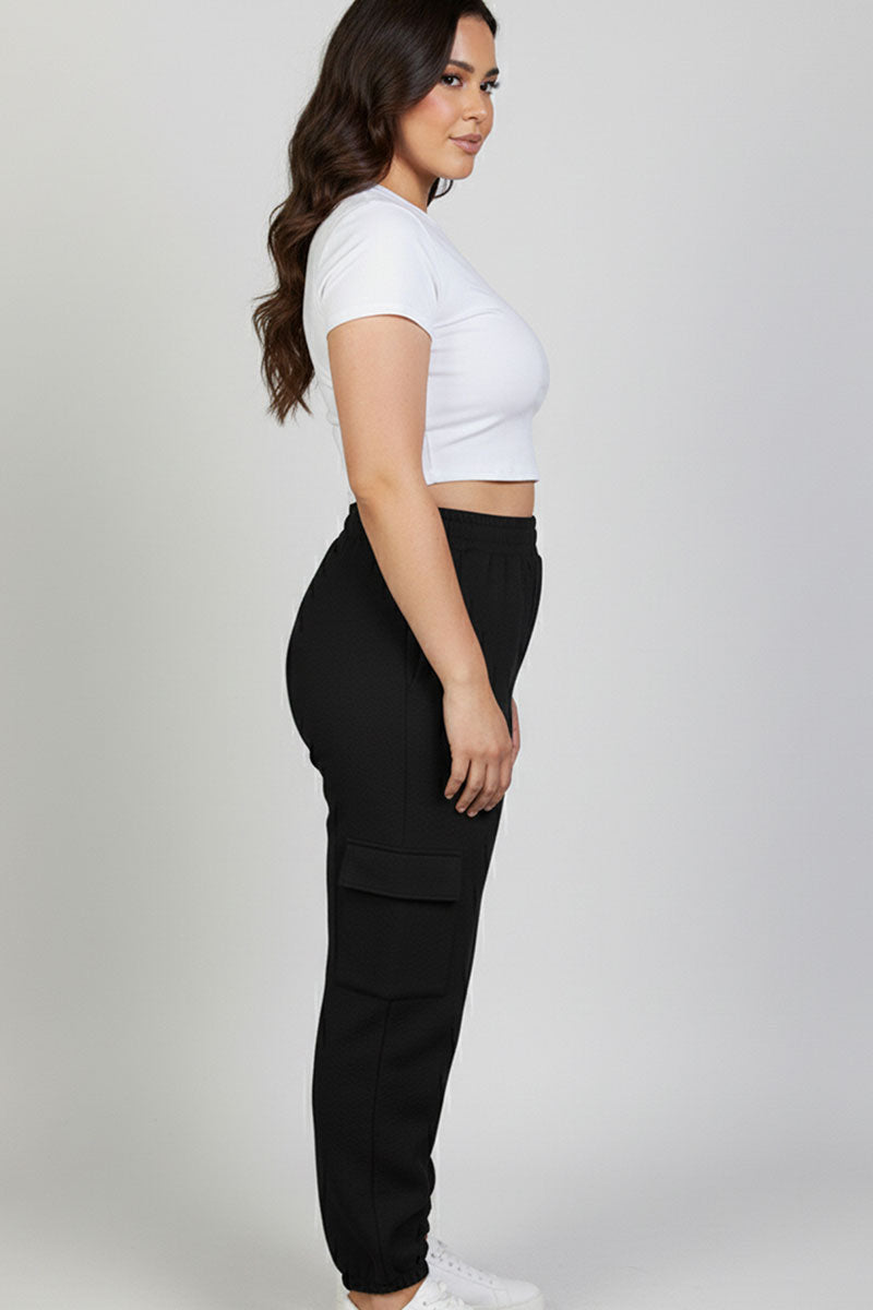 Plus Size Side Pocket Drawstring Waist Sweatpants