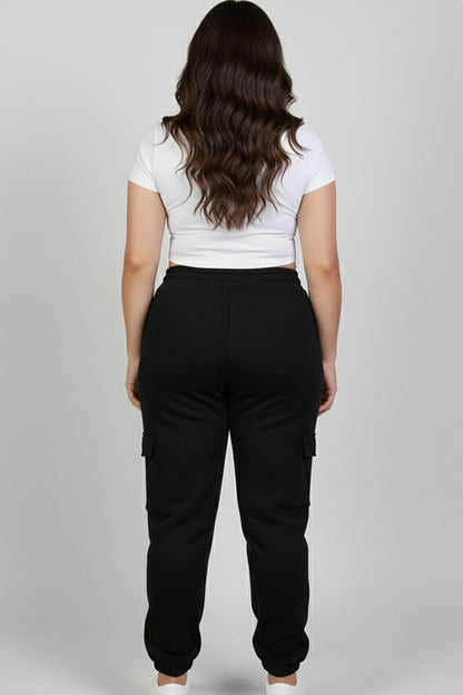 Plus Size Side Pocket Drawstring Waist Sweatpants
