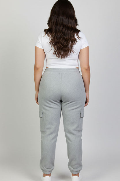 Plus Size Side Pocket Drawstring Waist Sweatpants