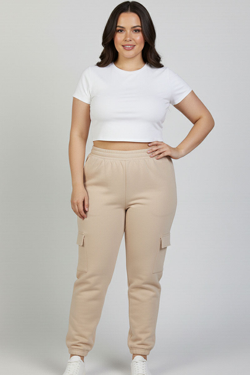 Plus Size Side Pocket Drawstring Waist Sweatpants