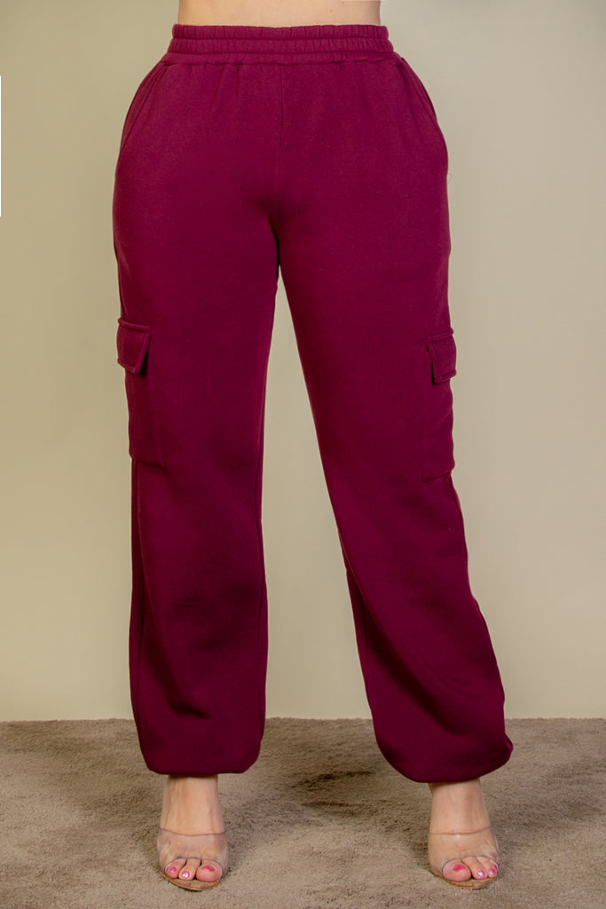 Plus Size Side Pocket Drawstring Waist Sweatpants - Capella Apparel