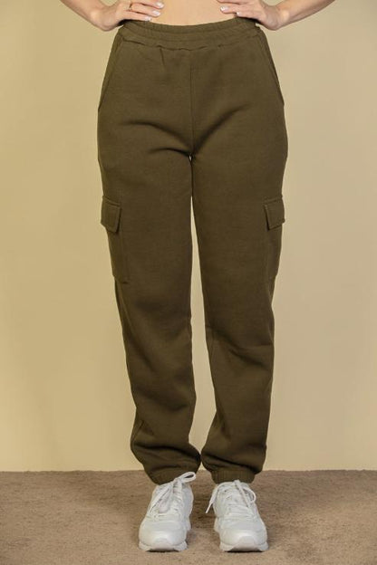 Side Pocket Drawstring Waist Sweatpants - Capella Apparel