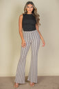 Wavy Print High Waist Flare Pants - Capella Apparel