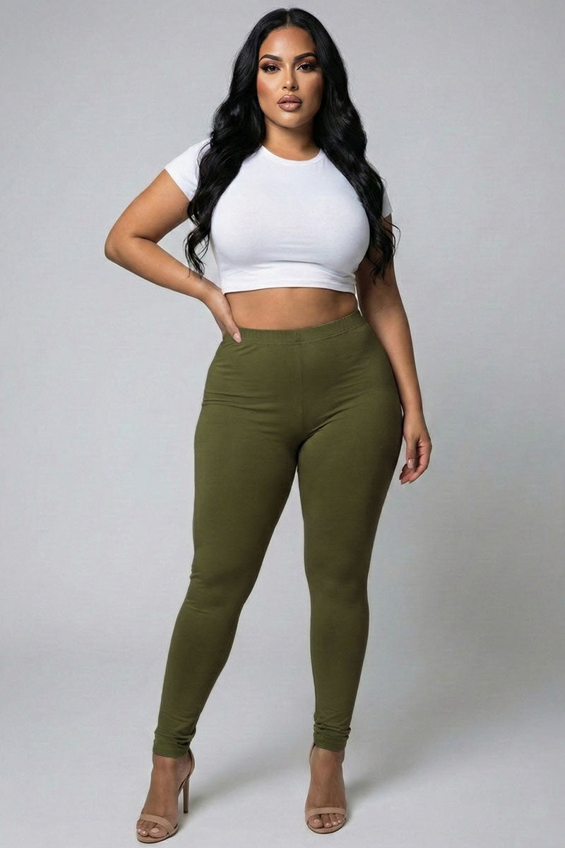 Plus Basic Solid Leggings