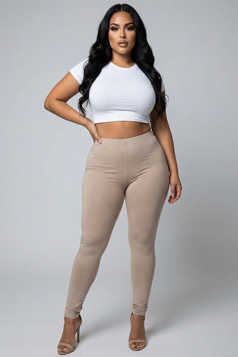Plus Basic Solid Leggings