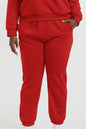 Plus Size Poly Fleece Elastic Waist Joggers
