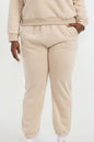 Plus Size Poly Fleece Elastic Waist Joggers