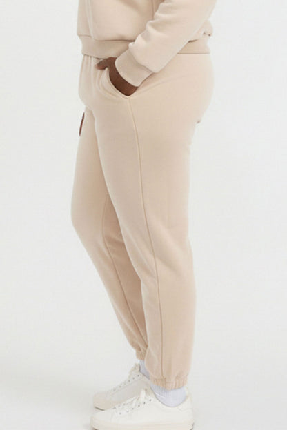 Plus Size Poly Fleece Elastic Waist Joggers