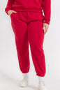 Plus Size Poly Fleece Elastic Waist Joggers