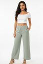 Relaxed Fit 100% Cotton Wide-Leg Pants with Side Pockets